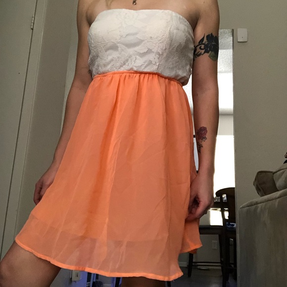 Strapless Backless Mini Dress Spring Colors - Picture 2 of 4